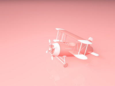 C4D粉色小飞机
