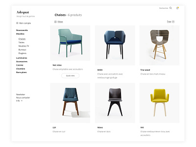 Adequat - Ecommerce category checkout concept design ecommerce minimal product quickview trendly uidesign uxdesign webdesign