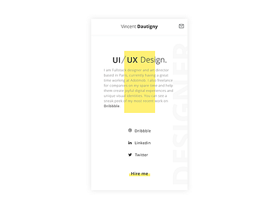 Personal mobile website design graphic motiondesign portfolio uidesign uxdesign webdesign website