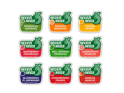 Seven Seas Produce Labels