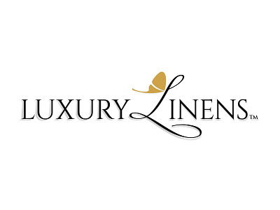 Luxury Linens bedding gold logo moth silk