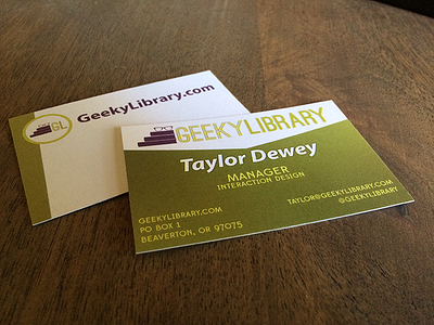 GeekyLibrary Business Cards business cards print