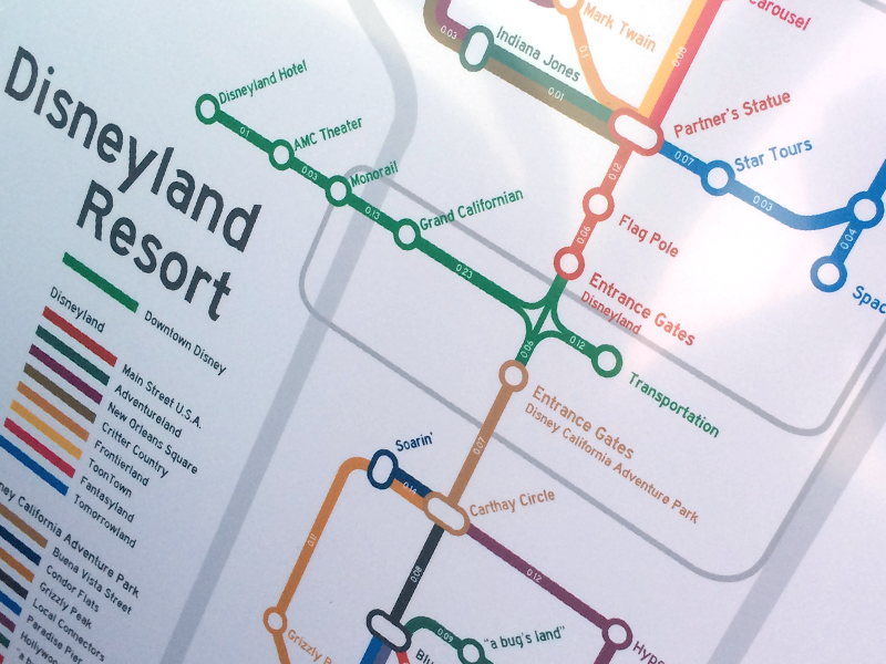 Disneyland Resort transit-style map california adventure disneyland illustration transit vector