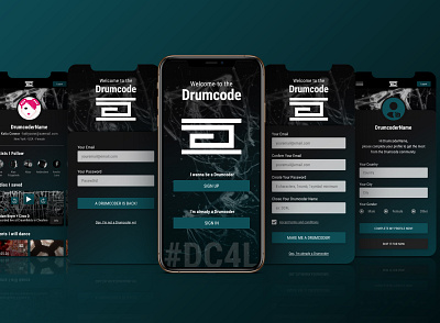 Sign up and Sign in pages for a mobile App design mobile mobile design music music label uiux xd