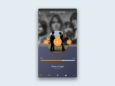 #dailyui #009 Music Player dailyui design interface ios iphone mobile music pink floyd player ui web