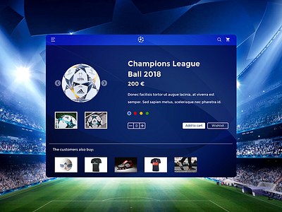 #dailyui #012 e commerce champions league digital e commerce football interface online shop soccer store ui ux web
