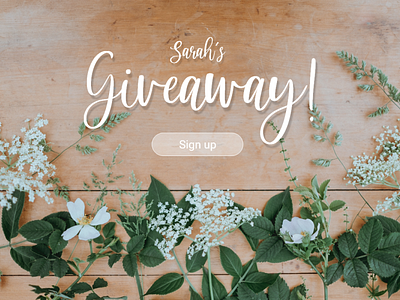 Giveaway Sign Up Window - Daily UI Day 1