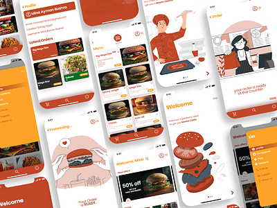 Restaurant UI app branding branding design graphic design ui