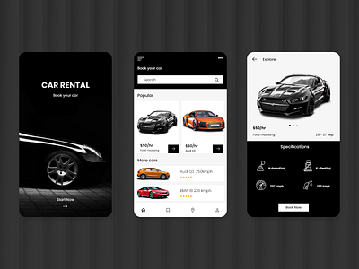 Car rental App book booking booking app booking car car car app car rental app ford mustang mobile app mobile ui rent a car taxi booking ui design ux design visual design