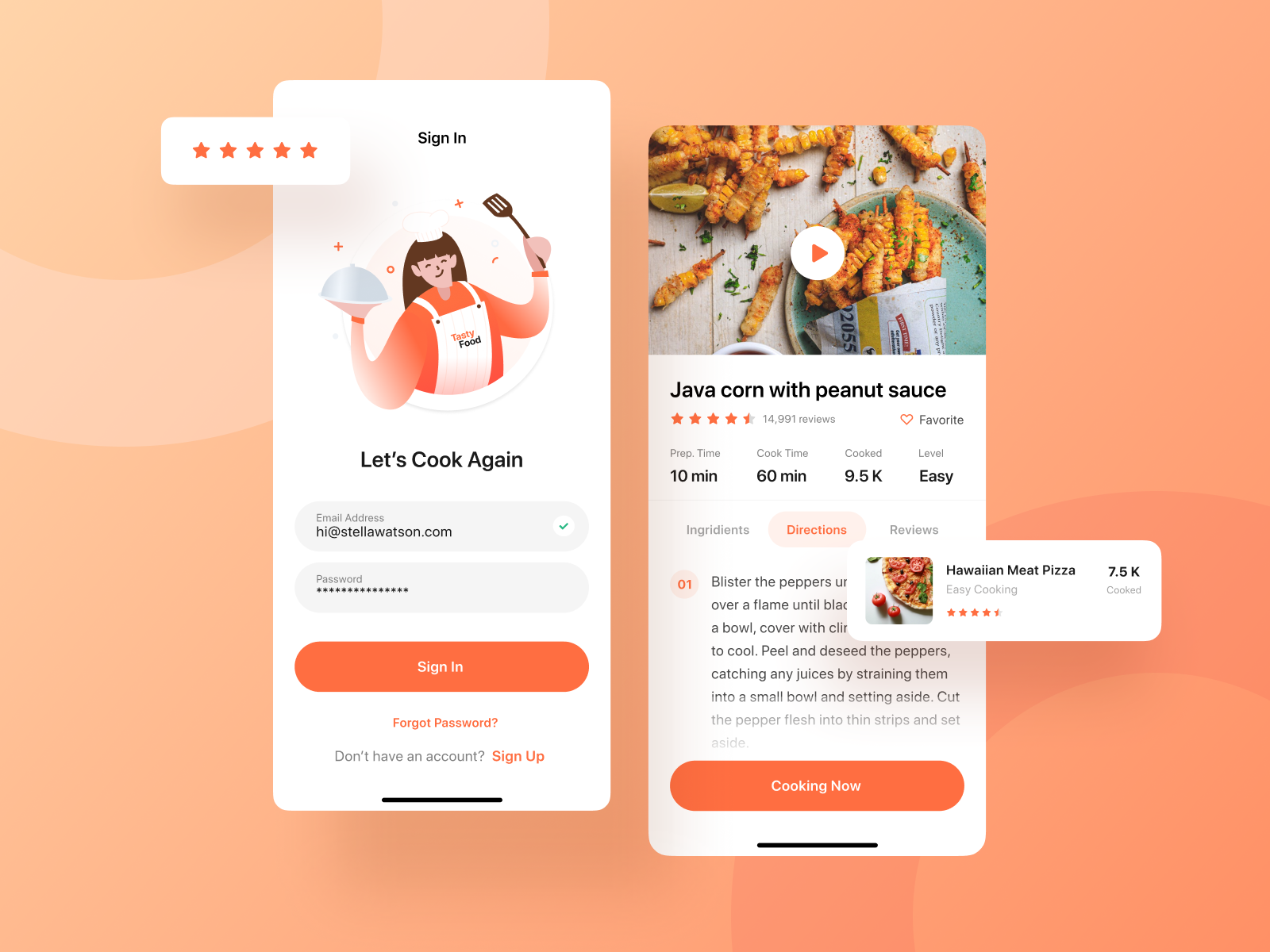 Tasty Food - Cooking Courses App UI Kit by Morva Labs on Dribbble