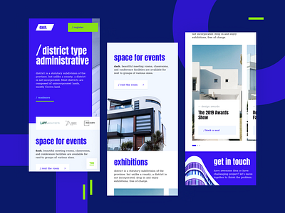 Dash - Working Space Landing Page Mobile app blue clean ui coworking coworking space design illustration interface landing page layout minimal mobile purple rent rental space website work working working space