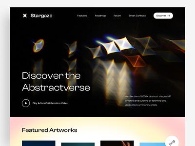 Stargaze - NFT Marketplace app crypto discover eth futuristic interface landing page nft smart contract stargaze website