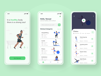 Workout App fitness app gym gym app healthy app mobile app mobile app design mobile ui ui uiuxdesign ux workout workout app workouts