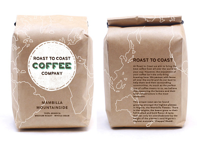 Roast To Coast - Branding/Packaging Exploration branding coffee logo packaging typography