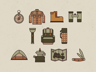 Camp & Hike camp camping design hike hiking icon icon design illustration vector