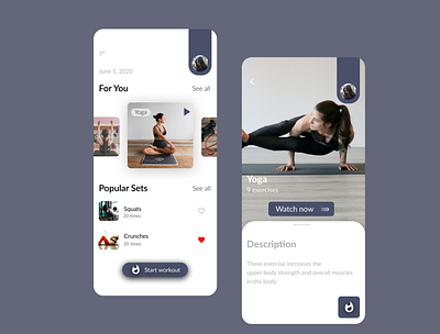 Fitness App design flat mobile app ui ux