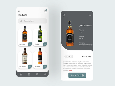 Alcoholic Beverage Shopping design flat ios mobile app ui ux