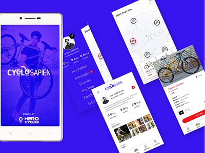 Cyclosapien - Rental Bike Concept app design application art art direction design mobile app mobile app design mobile ui ui uiuxdesign