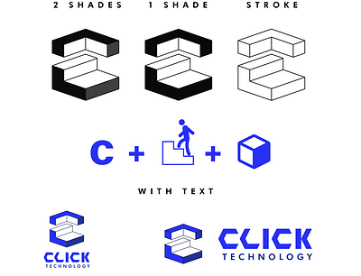 Minimalist Branding Of Click Technology 3d branding flat graphic design logo minimalist modern technology logo