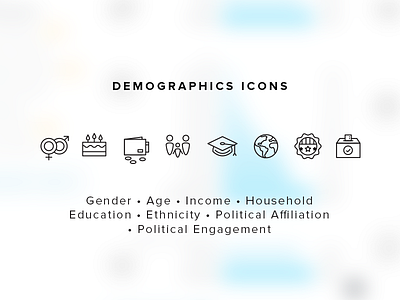 Demographics Icons for Measure icons illustration lineart