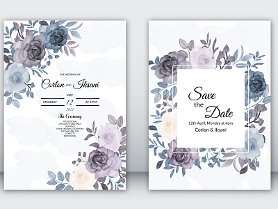 Wedding invitation card with water color blooming peony flower blooming botanical card celebration ceremony elegant floral flower foliage hand drawn invitation peony save the date template vector water color wedding wedding invitation wildflowers wreath