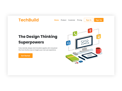 TechBuild Online Course Landing Page branding clean design design minimal ui ux web website