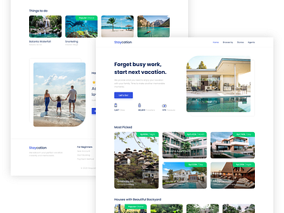 Staycation – Stay and Vacation Web Design branding clean design design minimal ui ux web website