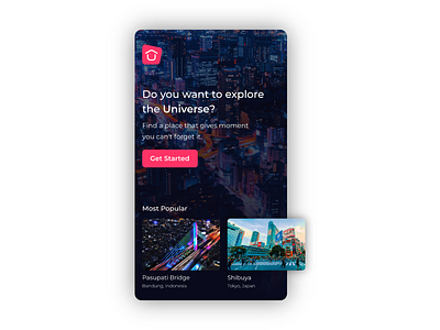 Travel App Onboarding Screen app branding clean design design minimal mobile ui ux