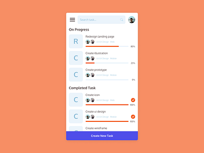 Task Management App UI Design app clean design design minimal mobile ui ux