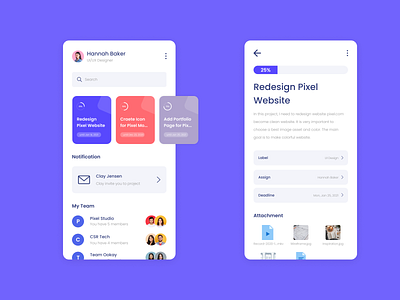 Redesign Project Management App app clean design design minimal mobile ui ux