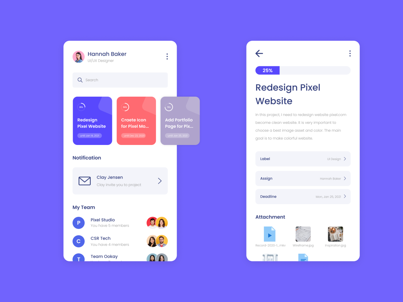 Redesign Project Management App by Satria Pradika on Dribbble