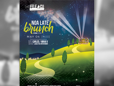 NOA Late Brunch design flyer flyer artwork illustration party poster photoshop poster poster art poster design vector art