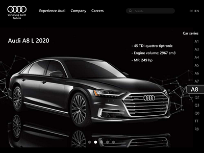 Website page audi advertising advertising design app audi audia8 banner banner design belarus design junior junior designer ui ux