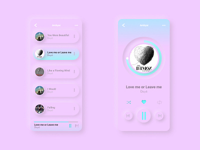 Neumorphism Music App UI