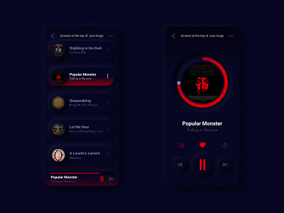 Neumorphism Music App UI Alt. Design app music music player neomorphic neumorphic neumorphism ui ux