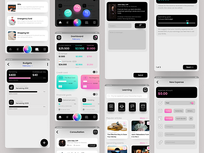 Budgeting and Financial Planning Apps android app black budget clean design economy financial fintech goals homescreen ios management mobile money plan ui ux vivid white
