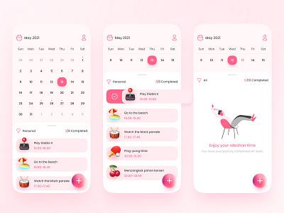 To-do List, Tasks, & Reminder App UI android app calendar clean design ios list management personal pink project red reminder task tasks todo todolist ui ux work