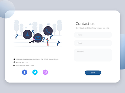 Day 028 - Contact Us / 100 Days of UI 028 100 days of ui 2d adobe xd adobexd branding contact contact us dailyui design ui ui design uidesign webdesign website