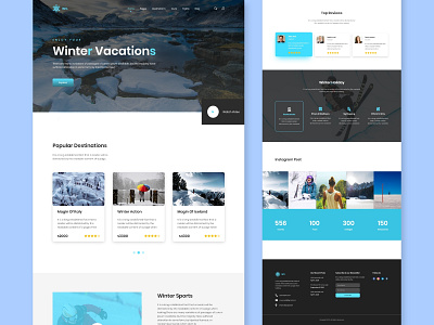 Winter Vacation Landing Page UIUX-Design color colors concept cool designs ice landingpage style ui ui ux uidesign uiux video webdesign website winter winter sports winterboard wix