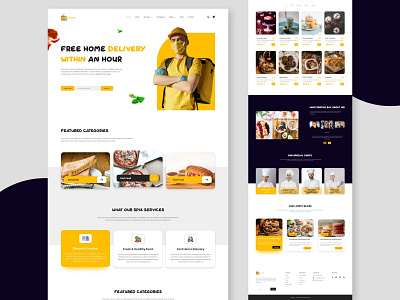 Food Delivery Landing Page Design color delivery digital fashion figma font food food and drink food app food illustration illustration landingpage logo style template uidesign uikits uiux vector website