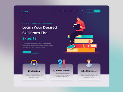 Learning Hero Website Design best design bestshot branding color dribbble glassmorphism illustration landingpage learning letters livechat logo logodesign newdesign template uidesign uikits uiux website wix