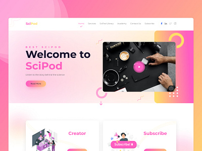 SciPod Website Landing page Design