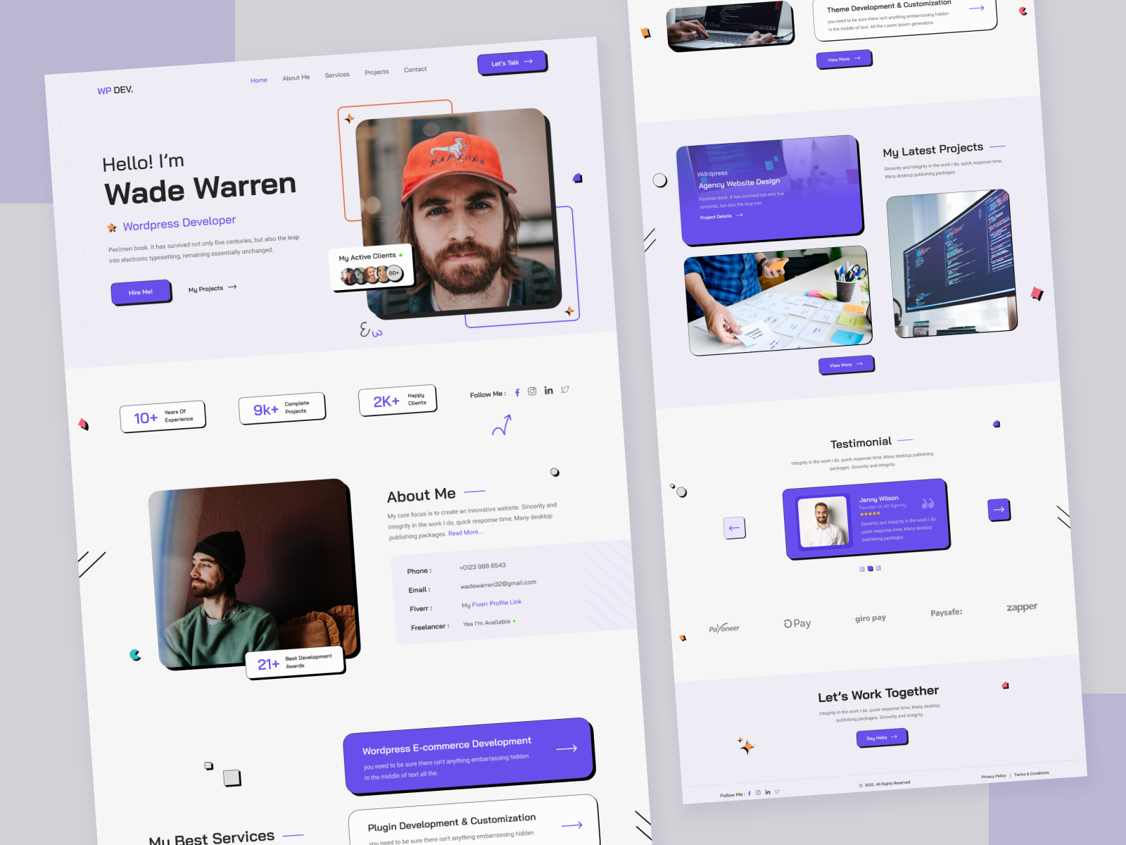 Personal Portfolio Web Landing Page Design by Safatul Islam Aly on Dribbble