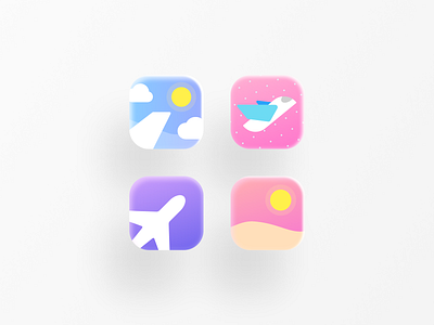 Travel icons aircraft airplane app cute dots flight flight app illustration logo simple sky sun travel travel app travelling ui ux vector vocation window