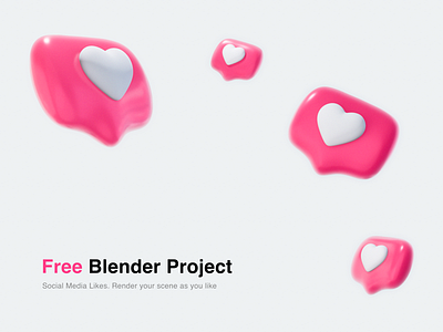 Social Media Likes. Free Blender Project 3dmodel blender3dart design epam free freebee freebie freebies blender heart instagram instagram template like likemodel likes model social media design socialmedia ui