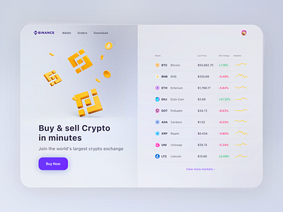 Binance main page redesign concept