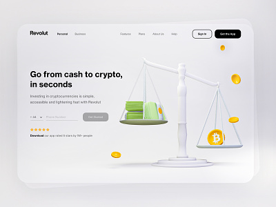 Web Page conception for Revolut 3d 3d art banking bitcoin bitcoin exchange bitcoins blender clean court crypto crypto wallet cryptocurrency finance investing investments money money 3d money transfer revolut scales