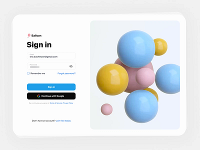 Sign in UI. Spheres animation. Liquid 3d 3d animation abstarct abstract abstract art abstraction ballon ballons blender blue circle epam liquid liquid animation liquidmotion sign in sign up spheres ui