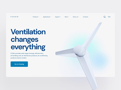 Air Conditioning Company. Main Page. Animation 3d air animation blender blue branding clean concept conditioning design fan fresh gradient interface motion graphics ui vent