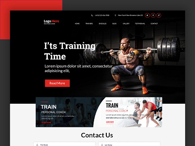 fitness website design design ui ux website design website designing